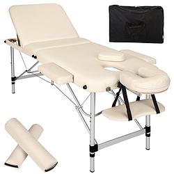 Foto van Tectake® - js 3 zonen massagetafel beige met rolkussens en tas - 404636