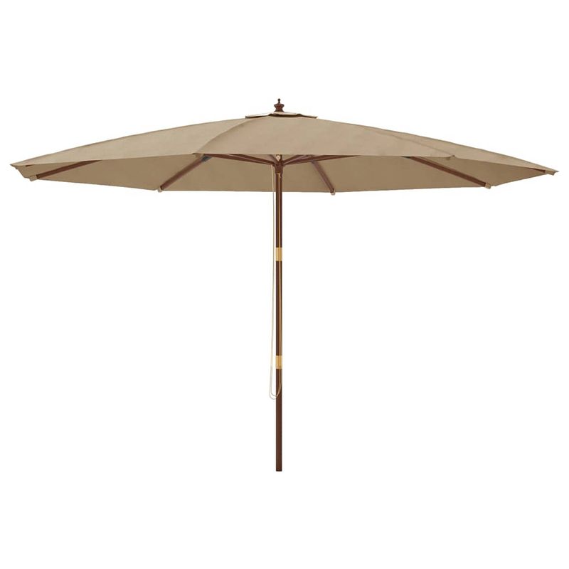 Foto van The living store parasol - bruin - houten frame - 400 x 273 cm - polyester