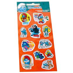 Foto van De smurfen stickervel junior blauw/oranje 12 stickers