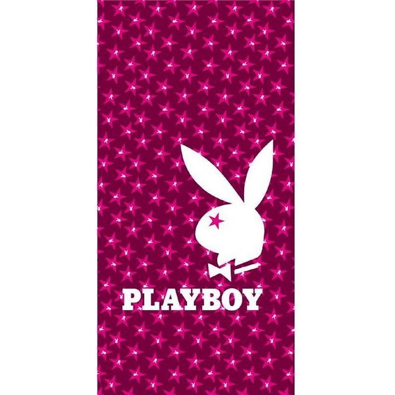 Foto van Strandlaken katoen playboy star 75x150cm - fuchsia