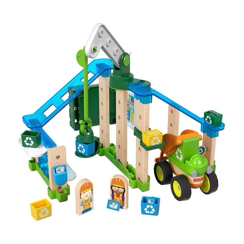 Foto van Fisher-price bouwpakket wonder makers recycling centrum hout 35-delig