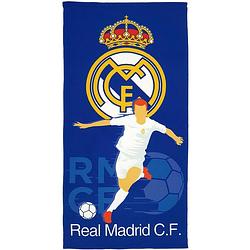 Foto van Carbotex strandlaken real madrid 70 x 140 cm microvezel blauw