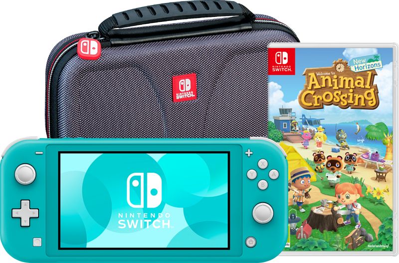 Foto van Game onderweg pakket - nintendo switch lite turquoise