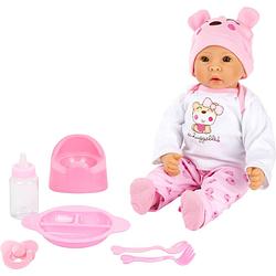 Foto van Small foot babypop marie meisjes 42 cm roze/wit 10-delig