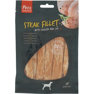 Foto van Pet's unlimited steak fillet chicken 100gr bij jumbo