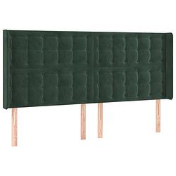 Foto van Vidaxl hoofdbord met randen 203x16x118/128 cm fluweel donkergroen