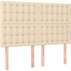 Foto van The living store boxspring crème 140x200 - led - pocketvering