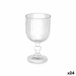 Foto van Fluitglas strepen transparant glas 370 ml (24 stuks)