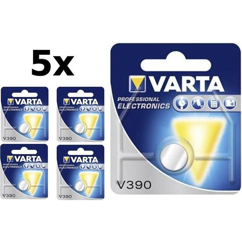 Foto van 5 stuks - varta v390 80mah 1.55v knoopcel batterij