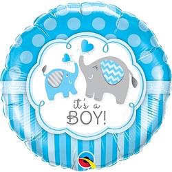Foto van Folat ballont geboorte jongen 45 cm folie blauw