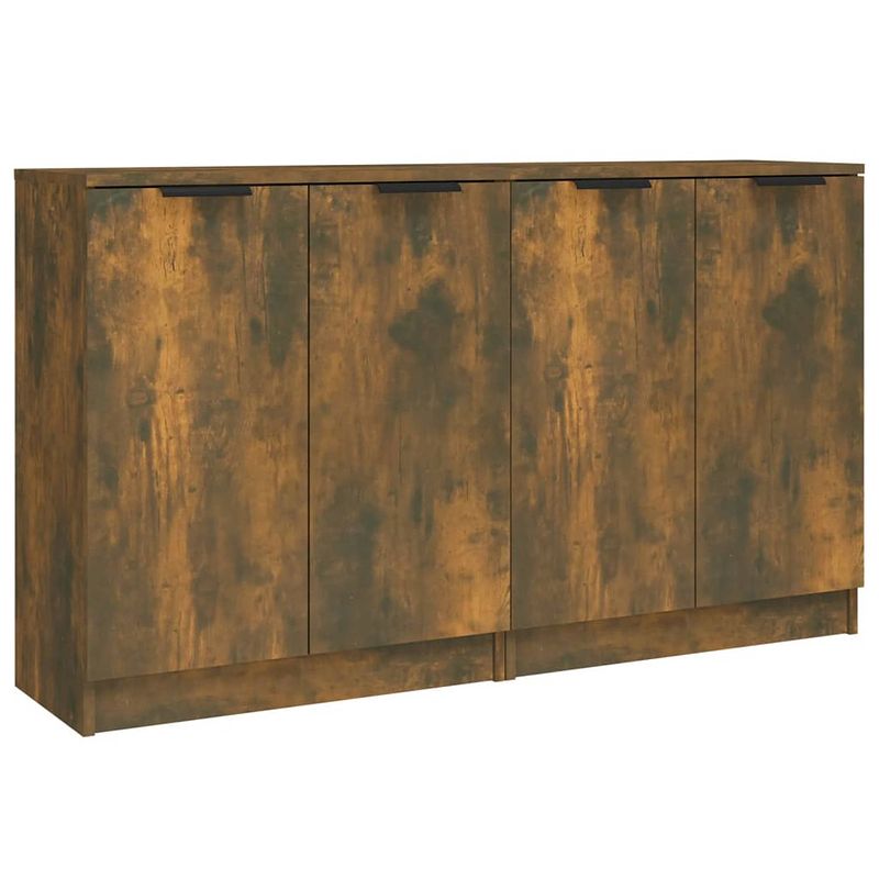 Foto van Vidaxl dressoirs 2 st 60x30x70 cm bewerkt hout gerookt eikenkleurig