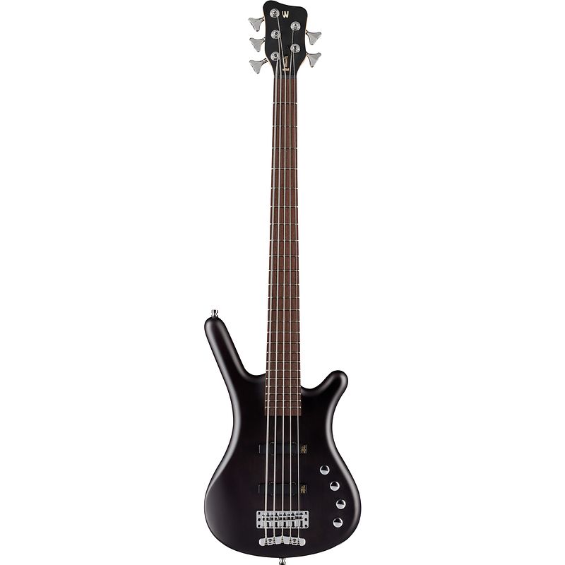 Foto van Warwick rockbass corvette basic 5-string nirvana black transparent satin 5-snarige elektrische basgitaar met gigbag