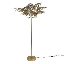 Foto van Clayre & eef vloerlamp palm ø 100*193 cm goudkleurig ijzer staande lamp staanlamp goudkleurig staande lamp staanlamp