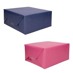 Foto van Trendoz pakket van 6x rollen kraft inpakpapier/kaftpapier blauw en roze 200 x 70 cm - cadeaupapier