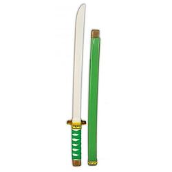 Foto van Plastic groen/goud ninja/ samurai zwaard 60 cm - verkleedattributen