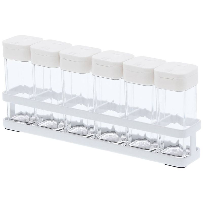 Foto van Yamazaki spice bottle x 6 and rack - tower - white