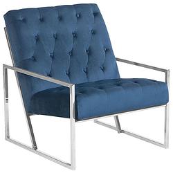 Foto van Beliani harstad - fauteuil-blauw-fluweel