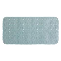 Foto van Douche/bad anti-slip mat badkamer - pvc - ijsblauw - 70 x 35 cm - rechthoek - badmatjes