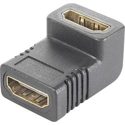 Foto van Speaka professional sp-9564944 hdmi adapter [1x hdmi-bus - 1x hdmi-bus] zwart vergulde steekcontacten, 90° haaks naar boven 0.00 m