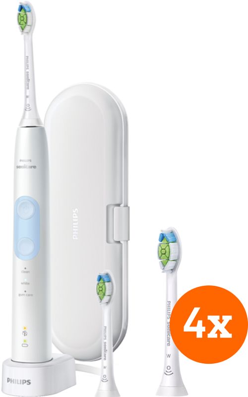 Foto van Philips sonicare protectiveclean 5100 hx6859/29 + optimal white opzetborstels (4 stuks)