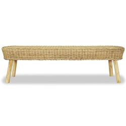 Foto van The living store halbankje rattan - 160 x 35 x 45 cm - rustieke charme - eenvoudig te monteren