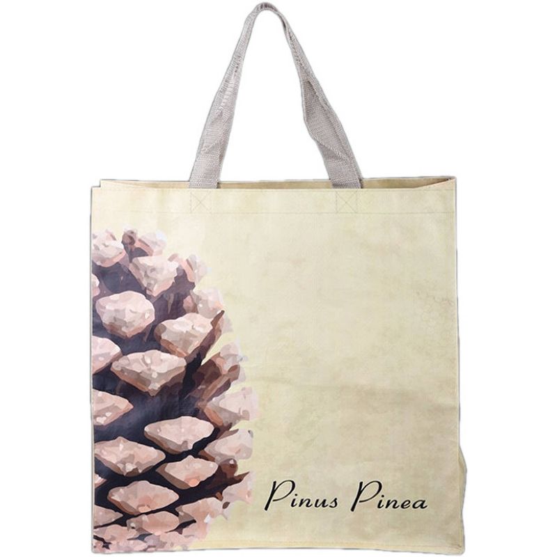 Foto van Esschert design shopper bomen 39,5 x 40 cm pp/polyester beige