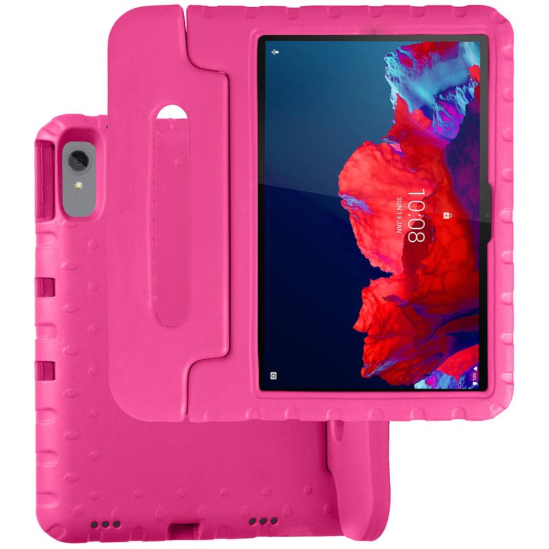 Foto van Basey lenovo tab p11 hoes - lenovo tab p11 kinderhoes - kindvriendelijke lenovo tab p11 cover kids case roze