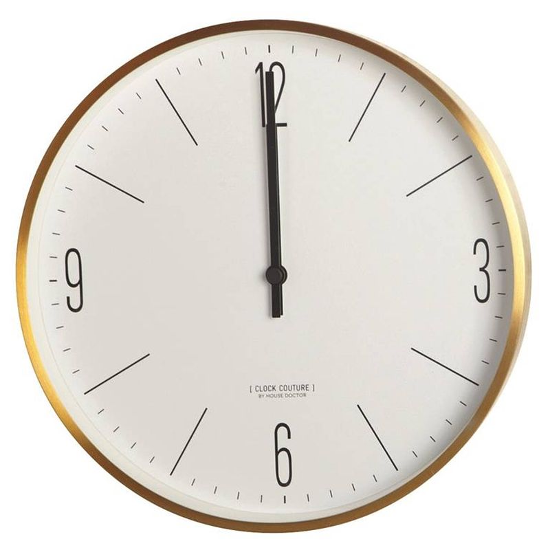 Foto van House doctor - wall clock clock couture gold/white dia30cm