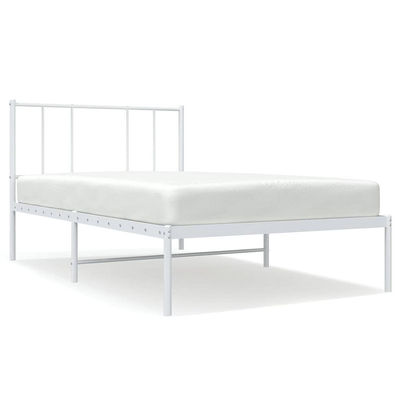 Foto van The living store bedframe - klassiek - robuust - 196 x 95 x 90 cm - wit