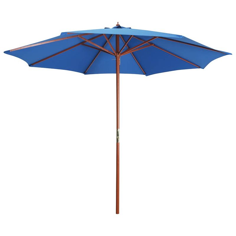 Foto van Vidaxl parasol met houten paal 300x258 cm blauw