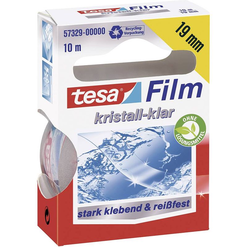 Foto van Tesa 57329-00000-03 tesafilm kristall-klar transparant (l x b) 10 m x 19 mm 1 stuk(s)