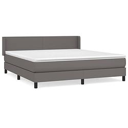 Foto van The living store boxspringbed - comfort - bed - 203 x 183 x 78/88 cm - kunstleer - pocketvering