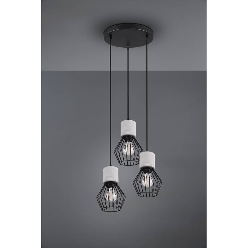 Foto van Industriële hanglamp jamiro - metaal - zwart