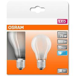 Foto van Osram doos met 2 standaard led-lampen mat glas - 7,5w equivalent 75w e27 - koel wit