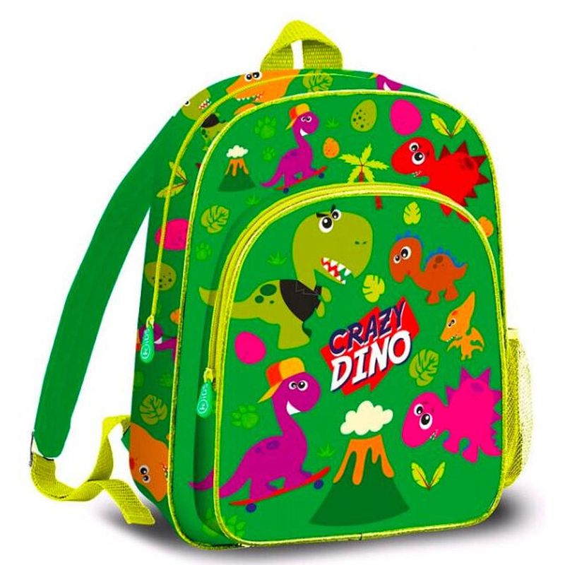 Foto van Kids licensing schooltas crazy dino 36 cm polyester groen