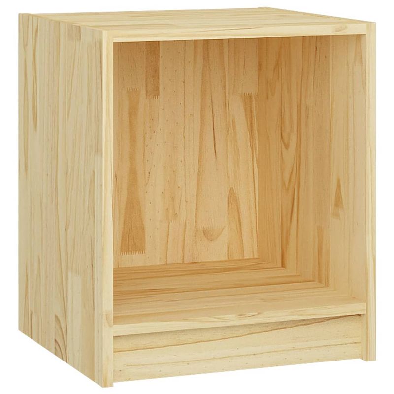 Foto van The living store houten nachtkastje - grenenhout - 35.5 x 33.5 x 41.5 cm - elegante toevoeging