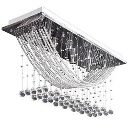 Foto van The living store plafondlamp met glinsterende glas kristallen kralen 8xg9 29 cm - plafonniã¨re