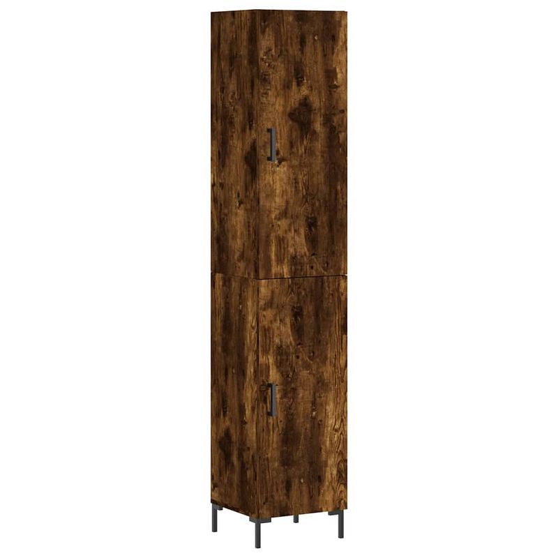 Foto van Vidaxl hoge kast 34,5x34x180 cm bewerkt hout gerookt eikenkleurig