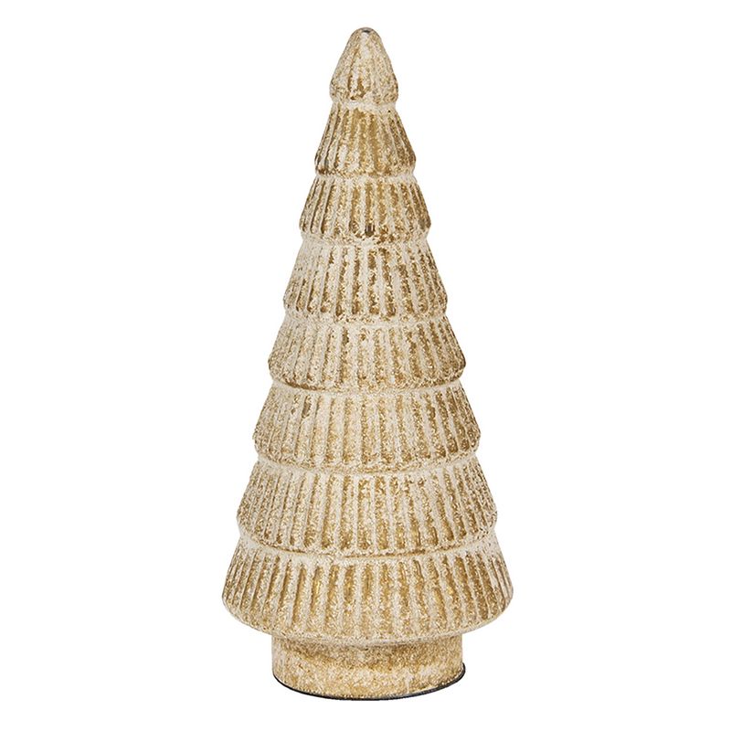 Foto van Haes deco - decoratieve kerstboom ø 15x31 cm - goudkleurig - kerstversiering, kerstdecoratie