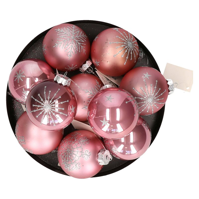 Foto van Othmar decorations kerstballen - 12x- poederroze - 7.5 cm - kerstbal