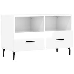 Foto van The living store televisiekast - trendy en praktisch - tv-meubel - afmeting- 80 x 36 x 50 cm - kleur- hoogglans wit