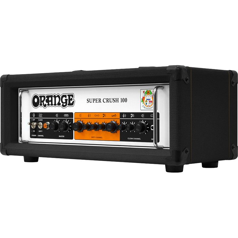 Foto van Orange sc100h super crush 100 watt head black gitaarversterker top