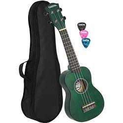 Foto van Cascha hh 3963 sopraan ukelele groen met tas en plectra