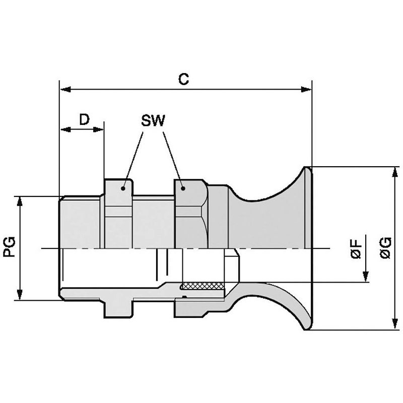 Foto van Lapp 53015420 wartel met beschermtrompet pg11 polyamide zilver-grijs (ral 7001) 100 stuk(s)