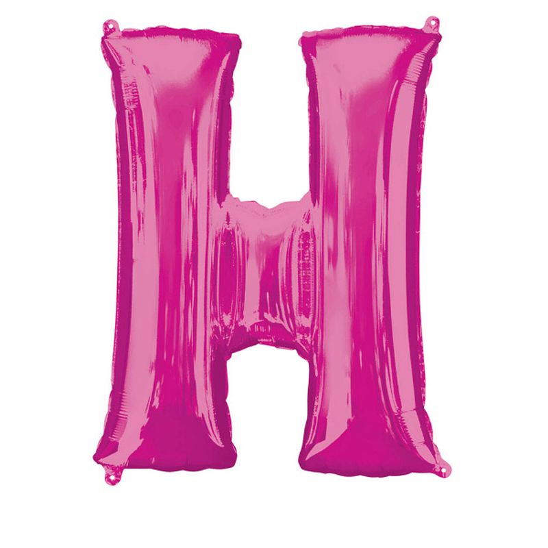 Foto van Amscan folieballon letter h 66 x 81 cm roze