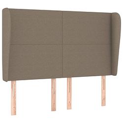 Foto van The living store hoofdbord hoofdeind - 147 x 23 x 118/128 cm - stof - taupe