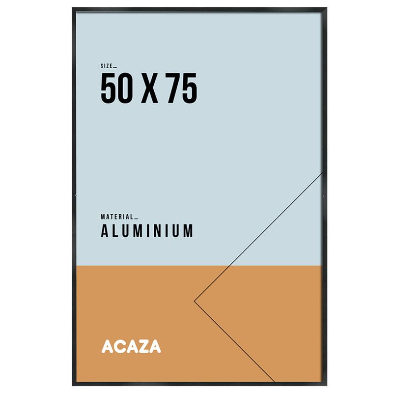 Foto van Acaza aluminium fotokader, fotolijst met formaat 50 cm x 75 cm, plexiglas, zwarte rand