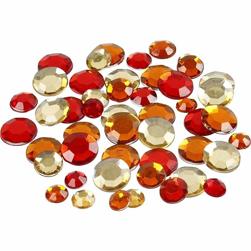 Foto van Ronde strass steentjes rood mix 1080x stuks - hobbydecoratieobject