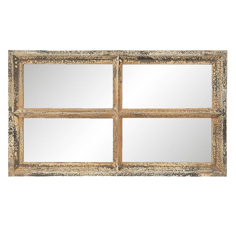 Foto van Haes deco - rechthoekige spiegel - bruin - 62x3x36 cm - hout / glas - wandspiegel, spiegel rechthoek