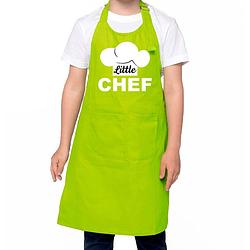 Foto van Little chef keukenschort kinderen/ kinder schort groen voor jongens en meisjes - feestschorten